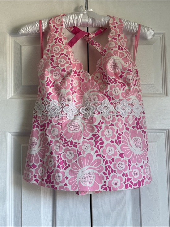 Lilly Pulitzer Tops - Lilly Pulitzer Pink Floral Print Halter Top